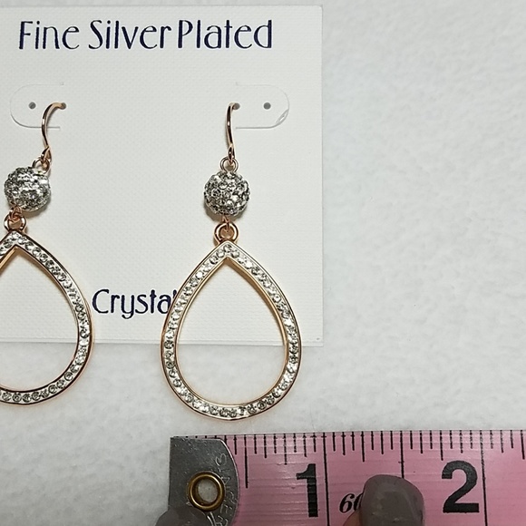 Rose Gold-tone And Crystal Dangle earrings - Picture 5 of 5